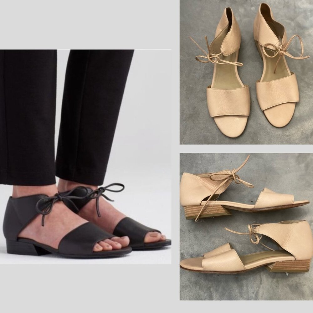 Eileen Fisher Black and Tan Heeled Boots